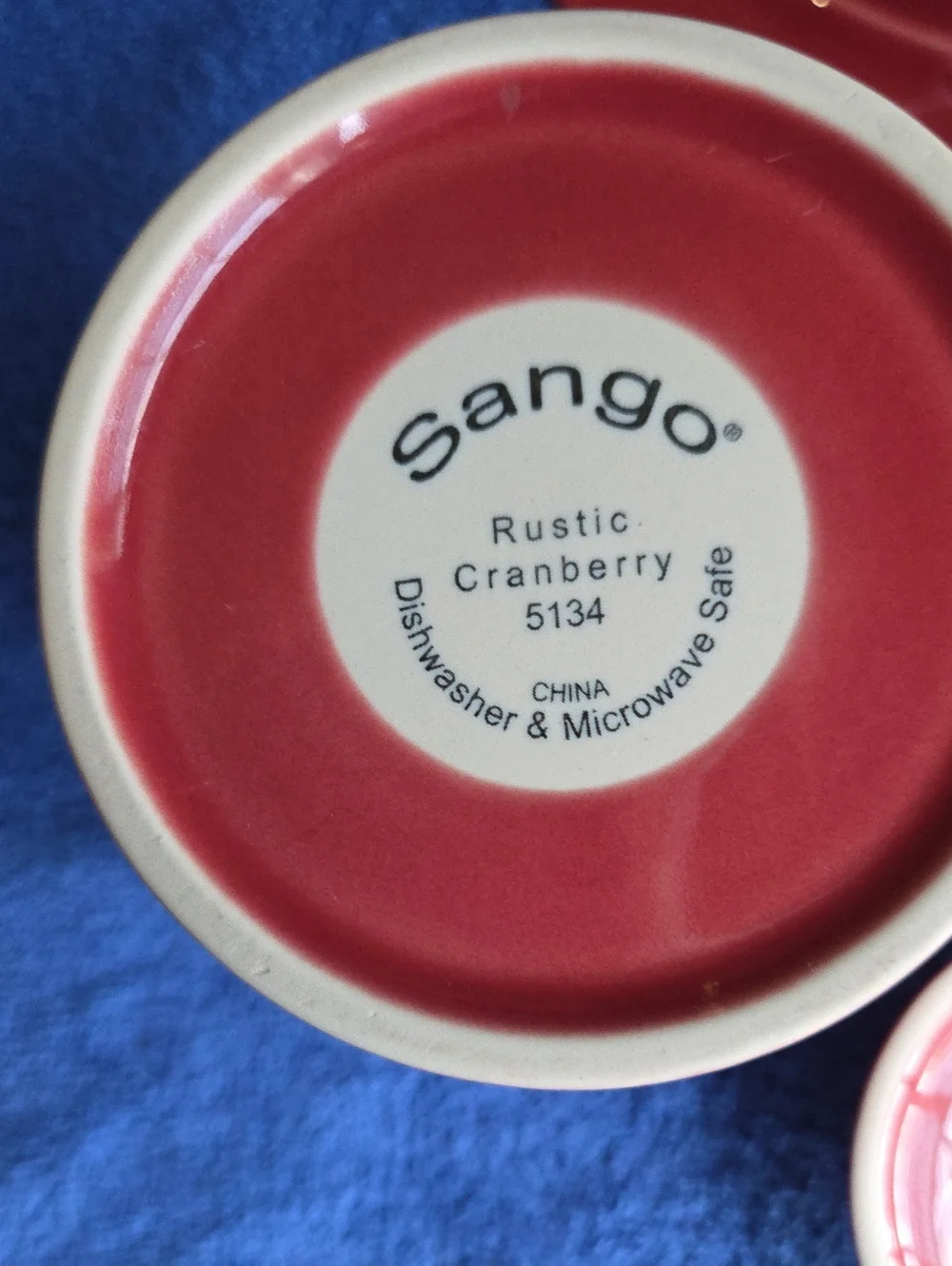 Sango Rustic Cramberry Stoneware